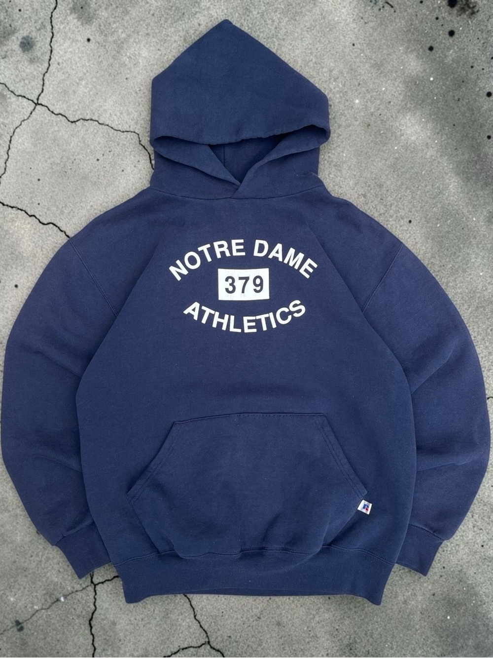vintage 90s russell athletic notre dame hoodie men’s Medium
